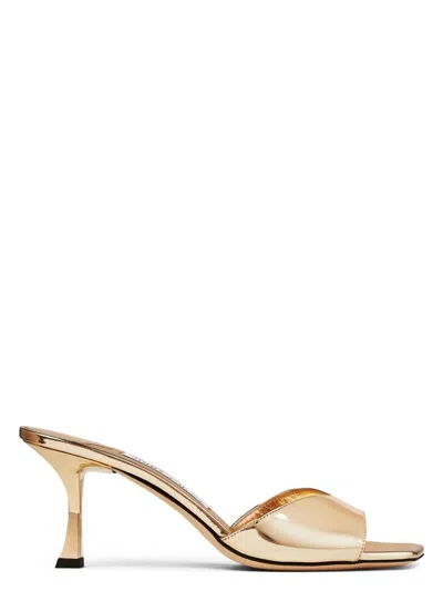 Jimmy Choo Women's Leather Sky 70 Sandals In Metallic