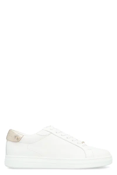 Jimmy Choo Women's Leather Sneakers With Contrasting Heel Insert In White