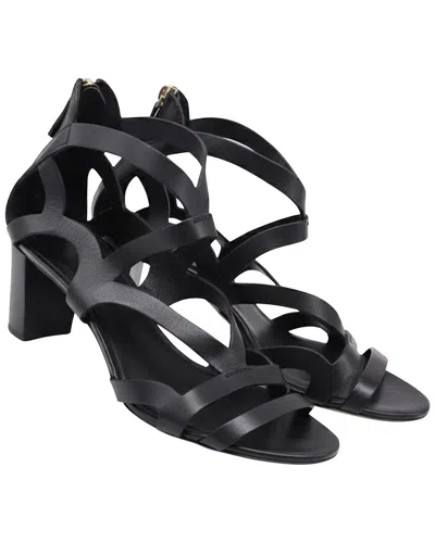 Jimmy Choo Women's Leather Zipped Block-heel Gladiator Sandal (authentic Pre-loved) In Black