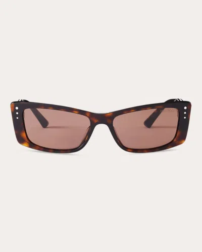 Jimmy Choo Lexy Rectangle-frame Sunglasses In 褐色
