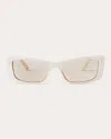 Jimmy Choo Women's Lexy Slim Butterfly Acetate Sunglasses In White