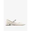 JIMMY CHOO JIMMY CHOO WOMEN'S LINEN BING 25 CRYSTAL-EMBELLISHED PATENT-LEATHER FLATS