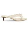 Jimmy Choo 35mm Liss Leather Bow Kitten-heel Sandals In Neutral