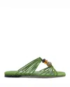 Jimmy Choo Lova Embellished Suede Sandals In Green