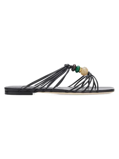 Jimmy Choo Lova Embellished Leather Mules In Black