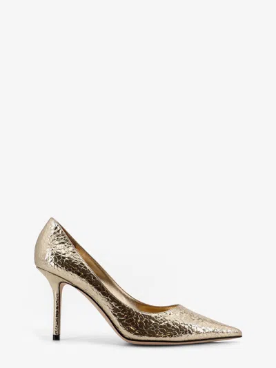 Jimmy Choo Women Love 85 Laminated Leather Pumps In Gold
