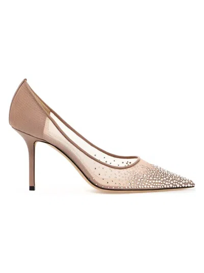 Jimmy Choo Love 85 Embellished Pumps In Neutro