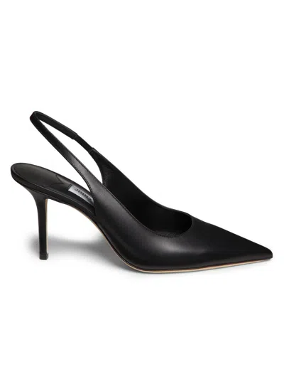 Jimmy Choo Leather Slingback Pumps Pointed Toe Stiletto In Black