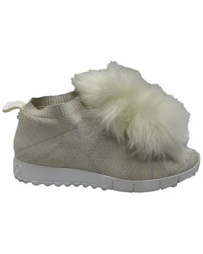 Pre-owned Jimmy Choo Women's Lurex Norway Pom Pom Sneaker (authentic Pre-loved)