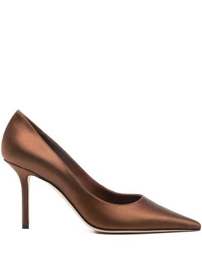 Jimmy Choo Women Lvoe Leather Pumps In Brown