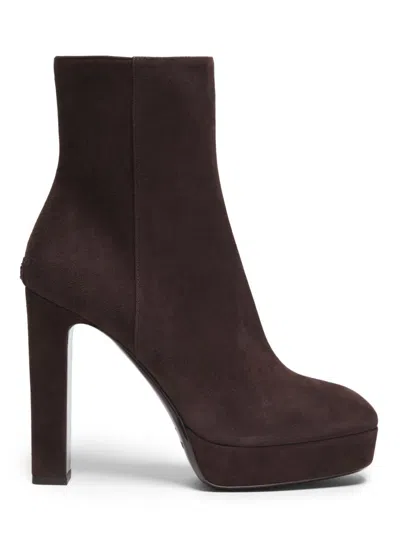 Jimmy Choo Women's Marene 120mm Suede Platform Ankle Boots In Brown