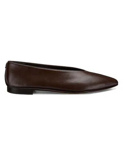 Jimmy Choo Leather Margot Ballet Flats In Brown