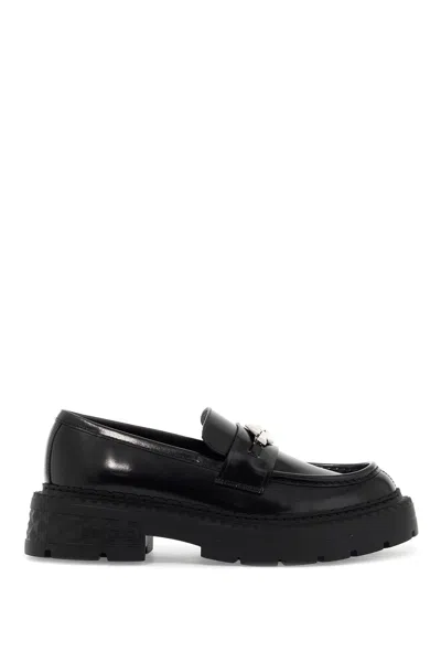 JIMMY CHOO WOMEN'S MARLOW LEATHER LOAFERS IN