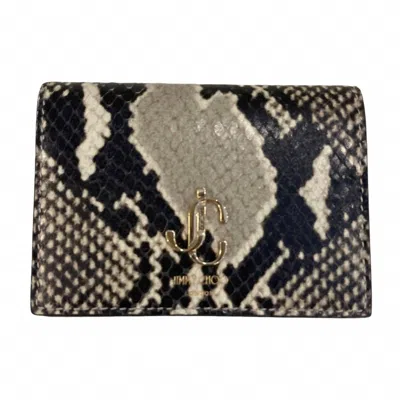 Jimmy Choo Women's Martina Cardholder Card Case Wallet In Snake Print Calf Leather In Multi