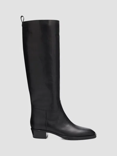 Jimmy Choo 45mm Mave Leather Knee-high Boots In Black