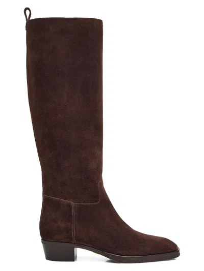 Jimmy Choo Women's Mave 45mm Suede Knee-high Boots In Brown