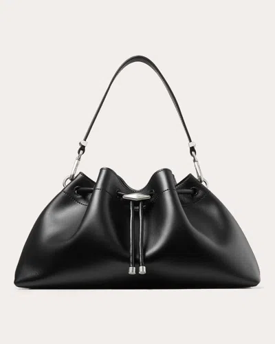 Jimmy Choo Bon Bon Leather Bucket Bag In Black/antique Silver