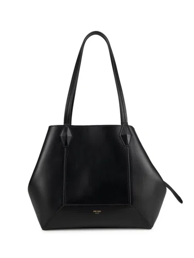 Jimmy Choo Women's Medium Diamond Leather Tote Bag In Black