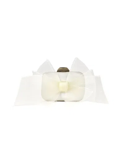 Jimmy Choo Women's Micro Cloud Aveline Bow Clutch In White