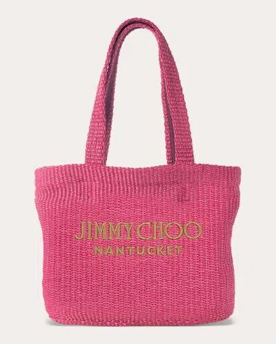 Jimmy Choo Women's Nantucket Mini Beach Tote Bag In Pink