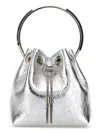 Jimmy Choo Bon Bon Metallic Handbag With Metal Bracelet Handle And Chain-link Shoulder Strap In Leather Woman