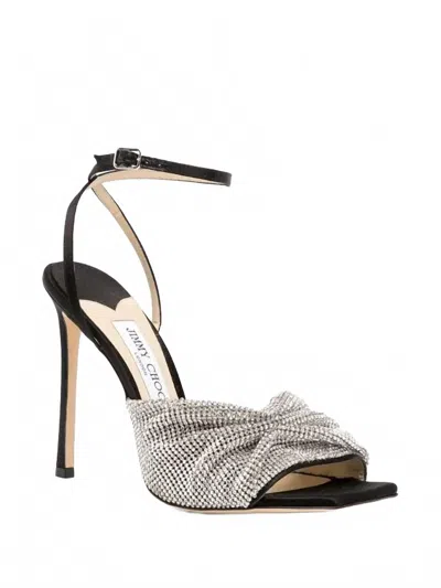 Jimmy Choo Women's Nara 110 Crystal-embellished Sandals In Black