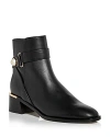 Jimmy Choo Noor Leather Pearly-button Ankle Booties In Black