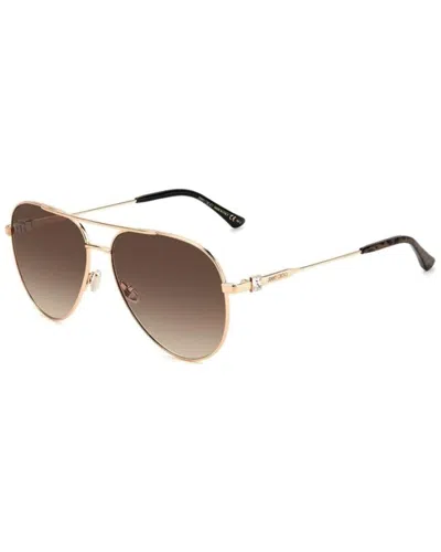 Jimmy Choo Women's Ollys 60mm Sunglasses In Gold