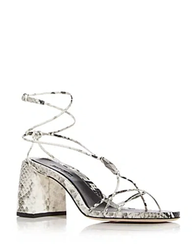 Jimmy Choo Women's Onyxia 70 Snake Embossed Block Heel Sandals In Multi