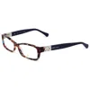 Jimmy Choo Women's 53mm Spotted Havana Blue Opticals In Brown