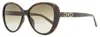 Jimmy Choo Women's Oval Sunglasses Amira/g/s 086ha Havana 57mm In Multi