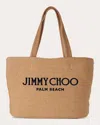 Jimmy Choo Women's Palm Beach Medium Tote Bag In Natural/navy