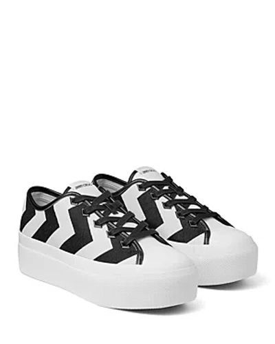 Jimmy Choo White & Black Palma Maxi Sneakers In White/black