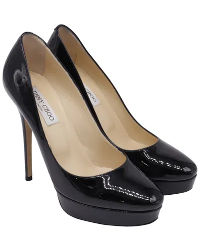 Jimmy Choo Women's Patent Leather Cosmic Platform Pump (authentic Pre-loved) In Black