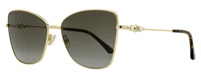 Jimmy Choo Women's Pearl Butterfly Sunglasses Teso 000ha Gold 59mm