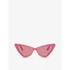 JIMMY CHOO JIMMY CHOO WOMEN'S PINK JC5008 CAT-EYE ACETATE SUNGLASSES