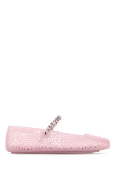 JIMMY CHOO JIMMY CHOO WOMEN PINK RUBBER THE JELLY BALLERINAS
