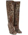 Jimmy Choo Leopard Print Knee-high Boots In Brown Pony Hair In Animal Print