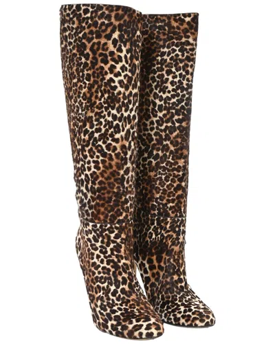 JIMMY CHOO JIMMY CHOO WOMEN'S PONY HAIR LEOPARD PRINT KNEE-HIGH BOOT (AUTHENTIC PRE-LOVED)