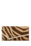 Jimmy Choo Zebra Pattern Envelope Clutch With Chain Strap In Animal Print