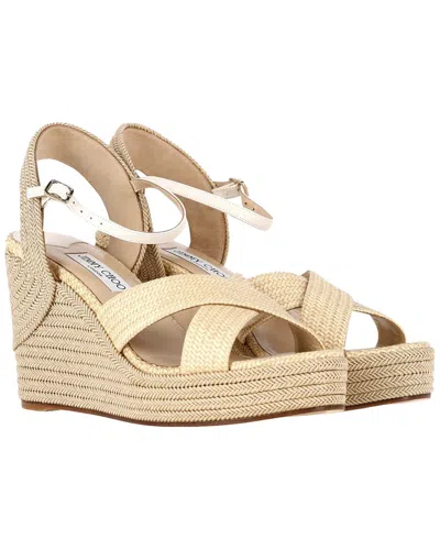 Jimmy Choo Women's Raffia Dellena Espadrille Wedge Sandal (authentic Pre-  Loved)