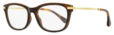 Jimmy Choo Women's Rectangular Eyeglasses Jc248 Ocy Havana/gold 53mm In Multi