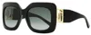 Jimmy Choo Women's Rectangular Sunglasses Gaya 8079o Black/gold 54mm In Multi