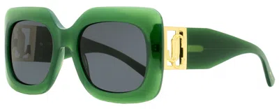 Jimmy Choo Women's Rectangular Sunglasses Gaya Pefir Green/gold 54mm In Multi