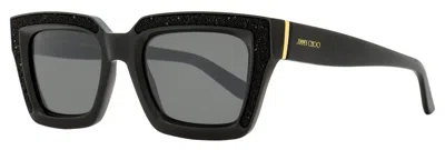 Jimmy Choo Women's Rectangular Sunglasses Megs 807t4 Black 51mm In Multi
