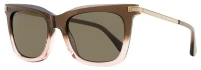 Jimmy Choo Women's Rectangular Sunglasses Olye 08m70 Brown-nude/gold 52mm In Multi