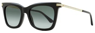 Jimmy Choo Women's Rectangular Sunglasses Olye 8079o Black/gold 52mm In Multi