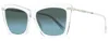 Jimmy Choo Women's Rectangular Sunglasses Sady 900i7 Crystal 56mm In Multi