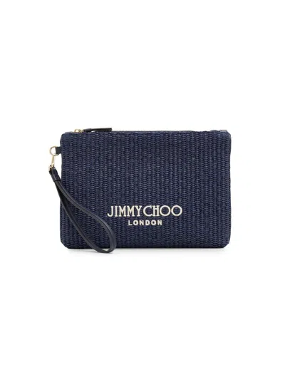 Jimmy Choo Zipped Flat Pouch In Black