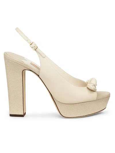 Jimmy Choo Women's Riviera Ziva 120mm Leather & Canvas Platform Slingback Sandals In Multi